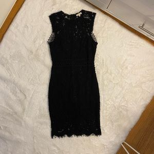 Black lace mini dress